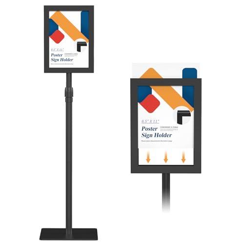 Relx Adjustable Outdoor Sign Holder Stand for Display - Floor Sign Stand with Base for Business Retail Events 11x17 inches Balck