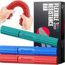 FitBeast Flex Therapy Bar, Tennis Elbow Therapy Bar - Ideal for Relieve Tendonitis Pain & Improve Grip Strength, Fitness Resistance Bar for Golfers Elbow & Tendinitis, Twist Bar for Physical Therapy (3 Piece Set - Red Green Blue)