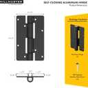 5-3/4" Self Closing Aluminum Gate Hinges for Metal Gates,Heavy Duty Fence Door Hinges for Pool Gate, Adjustable Tension Hinges for Vinyl Fence,Hinges for Indoor Outdoor,Gate Hardware,2Pack,Matte Black
