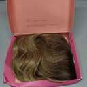 PANEWAY 16Inch Wavy Curly Brown Blonde Hair Topper with Dark Root - Clip In Hair Topper for Women