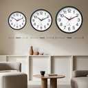 Rohioue Atomic Wall Clock, Modern 14 Inch Battery Operated Wall Clocks, Analog Clock for Living Room, Office, Home, Bedroom, Kitchen, Bathroom(Black)