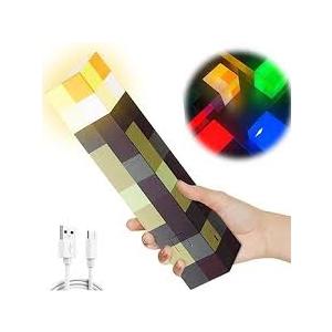 Light-up Wall Torch with Wall Mountable - 4 Color Night Light,LED Torch Light with Wall Mount & Hand Held,USB Rechargeable Night Light for Boys’Birthday Parties,Living Room Bedroom Decor (4 Colors)