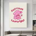 Pink Dog Wall Art - Motivational Positive Affirmations Quote Poster, Cute Animal Print for Kids Bedroom & Nursery Decor, Inspirational 'Everything is Figureoutable' Artwork (30X45cm Framed, colorful)