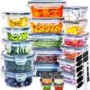 VeLve 48 PCS Food Storage Containers Set with Lids Airtight (24 Containers & 24 Lids), Leak-Proof, BPA Free, Kitchen Storage and Organization, Meal Prep, Reusable Lunch Containers, Transperent