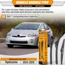 AUTOBOO 26"+19" Windshield Wipers with 16" Rear Wiper Blade Sets Replacement for 2010 2011 2012 2013 2014 2015 Toyota Prius -Original Factory Quality (Pack of 3)