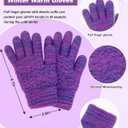 Senker Fashion Kids Winter Beanie Hat Scarf Gloves Set for Girls Boys Knit Warm Pompom Toddler Hats Mittens Neck Warmer (Purple)