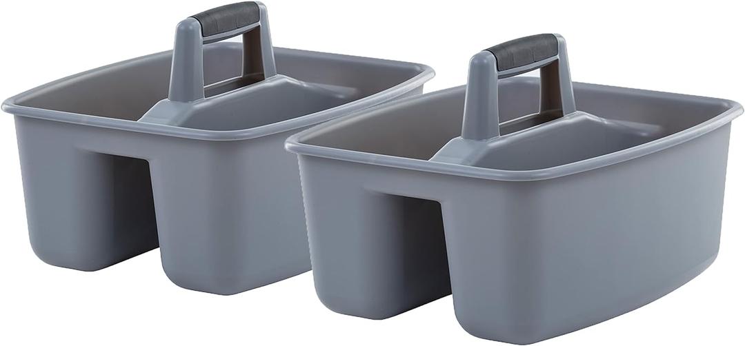 Mighty Tuff Rough and Rugged All-Purpose Cleaning Caddy, Grey/Black 2 Count (CD0170)