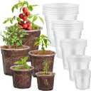 30 Pack 7/6/5/4/3 Inch Clear Nursery Pots for Plants, Flexible Plastic Plant Pots with Drainage Holes, Transparent Seed Starter Pots Variety Pack for Succulents, Seedlings, Flowers, Vegetable