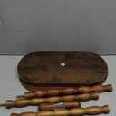 MaxSmeo Small Narrow Side Table, 3-Tier Narrow End Table with Storage, Skinny Side Table Nightstand for Small Space, Bedrooms, Living Room (Rustic Brown)