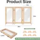 Wooden Dog Gate Clear Acrylic Pet Barrier with 6 Wooden Support Brackets