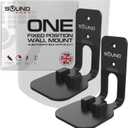 Sound Bass ONE, ONE Gen 2, ONE SL & Play:1 Wall Mount Bracket, Twin Pack [2pcs], Black, Compatible with Sonos ONE, ONE Gen 2, ONE SL & PLAY1 Speaker