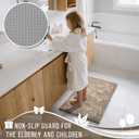 Yimobra Long Bathroom Rug Non Slip 44x24 Inch, Extra Thick Soft Absorbent Chenille Bath Mat, Machine Washable Quick Dry Bath Rugs for Bathroom Floor, Tub and Shower, Home Decor Accessories, Camel