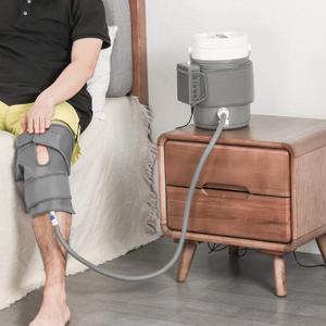 Cryo Cuff Knee Cold Therapy Machine Kit, Portable Knee Cold Compression Machine Cryotherapy Freeze System Cold Pack for Post-Surgery Recovery and Long-Term Relief Knee's Injuries Pain