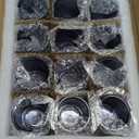 WELLIFE 24-Piece Blue Glass Votive Candle Holders Set Tealight Candle Holder Glass Bulk with 12 Round & 12 Hammered Textured Cups, Blue Votive Candle Holders for Weddings, Parties, Home