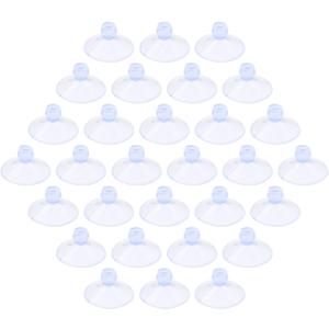 30 Pack Glass Table Suction Cups 18mm Rubber Suction Cup Hangers Without Hooks, Anti-Collision Suction Cups Transparent Suckers, Clear Plastic Suction Cups Desk Suction Pads for Furniture