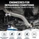 1.25" x 72" Universal Stainless Steel Exhaust Flex Pipe Grade Flexible Exhaust Tubing with 2 U-Bolt Clamps, Rust-Proof & Corrosion-Resistant for Exhaust Systems