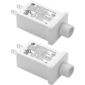 Replacement Yard Inflatable Adapter Power Supply Adaptor - 12V 1.0A 2Pcs - Inflatable Plug Replacement Class 2 Power Supply - White - for Christmas Tree Light/Thanksgiving Yard Blow Up Decorations