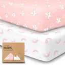 2-Pack Crib Sheets for Boys, Girls - Viscose Derived from Bamboo Fitted Crib Sheet, Baby Crib Sheets Neutral, Crib Mattress Sheet, Toddler Bed Sheets, Baby Sheets for Crib Fitted Sheets (Dreamland)