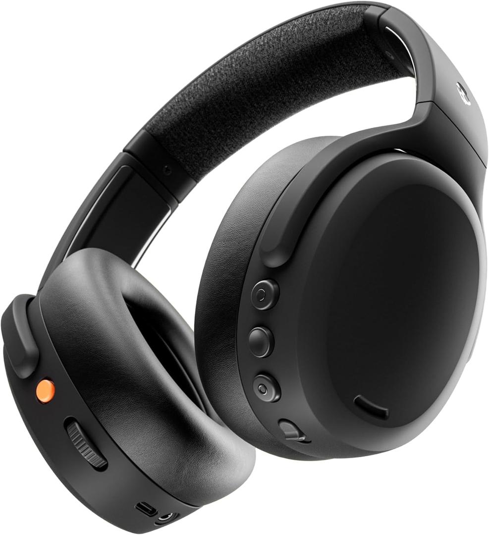 Skullcandy Crusher ANC 2 Over-Ear Noise Canceling Wireless Headphones with Sensory Bass and Extra Charging Cable, 50 Hr Battery, Microphone, Works with Bluetooth Devices, True Black