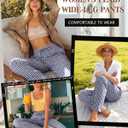 Neer Women's Striped Gingham Pants Cotton Plaid Pajama Lounge Boxer Pants Drawstring Pj Bottoms Wide Leg Trousers with Pocket (Black)  XXL
