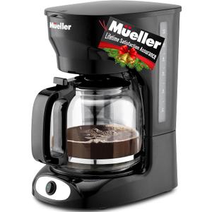 Mueller 12-Cup Drip Coffee Maker Machine with Anti-Drip System, Permanent Filter, Glass Carafe, and Auto Keep Warm Function