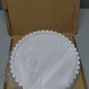 11.8 Inch Round Tray with Scalloped Edge, Decorative White Wood Tray for Coffee Table, Kitchen, Dining Room, Living Room Home Decor, Organization and Serving