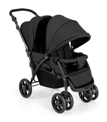 Double Stroller Foldable Baby Twin Lightweight Travel Stroller Infant Pushchair Black
