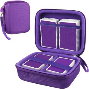 300+ Game Card Storage Box, Collectible Trading Card Storage Holder Compatible with UNO/MTG/YuGiOh/TCG, Sports Cards Playing Card Game Storage Box, Purple (Case Only)