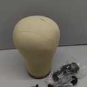 GEX 20" Canvas Cork Wig Block Mannequin Head for Wig Making Drying Styling Display with Table C Clamp Stand Holder (Light Brown 20")