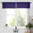 2 x Chyhomenyc Sheer Valances for Windows 2 Pack, Small Window Curtains for Living Room Bathroom Cafe Laundry Basement, Modern Top Dual Rod Pocket Voile Curtain, 42W x 18L inches, Purple