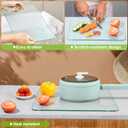 Tempered Glass Cutting Board for Kitchen Counter, Clear Cutting Board for Countertop with Rubber Feet  Heat, Scratch, Shatter Resistant, Dishwasher Safe, Easy to Clean, 12x16"