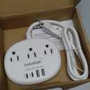 European Travel Plug Adapter with USB C, Multi Country Outlet Adapter with 3 AC Outlets and 4 USB Ports, Type C Plug Adapter for US to Most of Europe Iceland Spain Italy France Germany etc