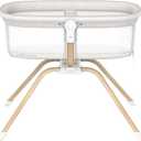 ANGELBLISS 3 in 1 Baby Bassinet, Rocking Bassinets Bedside Sleeper, One-Second Convert Travel Portable Bassinet Newborn Baby (White)