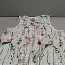 Women's Tank Top White with Flowers, Size XL