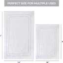 Superior 2-Pack Bath Rugs, Premium 100% Combed Cotton with Non-Slip Backing, Soft, Plush, Fast Drying and Absorbent - White, 20" x 30" and 24" x 36" Bath Mat Set