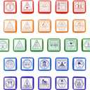 Bright Creations Passport Stamps, City and Country Stamp Set (1 x 1 in, 26 Pieces)