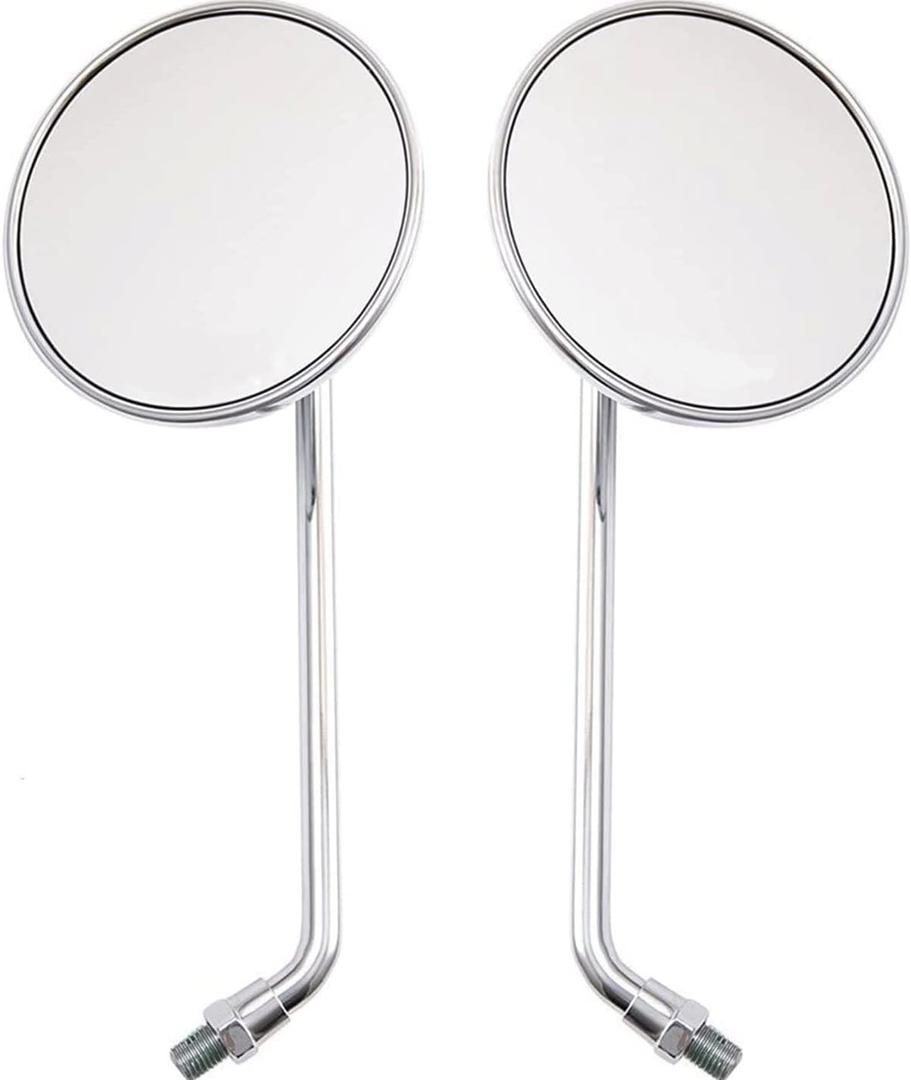 Rear View Mirror 10mm Motorcycle Scooter Round Moped Mirrors for Honda Honda CB 350 450 500 550 600 650 900 750 Suzuki Kawasaki/Universal M10 Chrome Motorcycle Rearview Side Mirrors for Handlebars