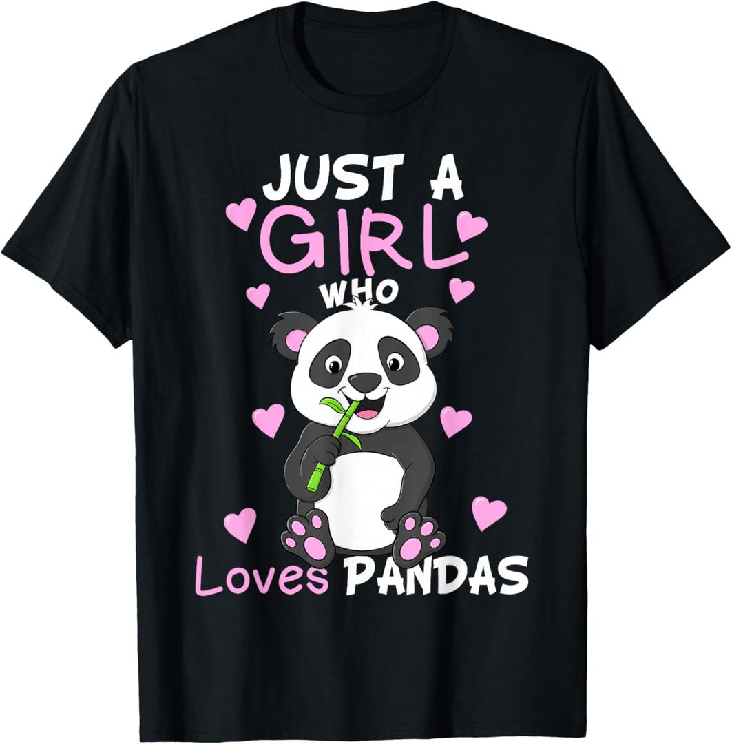 Just A Girl Who Loves Pandas Fun Cute Baby Panda Lover Gift T-Shirt. Size M