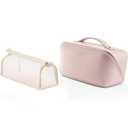 Vlando Travel Makeup Bag,Toiletry Bag for Women Waterproof Portable Makeup Organizer Bag with Divider and Handle for Travel Essentials,Gifts for Her-Pink