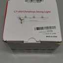 Abeja C7 LED Christmas Lights, 25Ft C7 Frosted White String Lights with 27 Vintage Incandescent Bulbs (E12 Base, 0.6W) Christmas Vintage String Light for Backyard Porch Balcony Party Decor