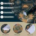 Yasinet Peel and Stick Wallpaper Boho Wallpaper Dark Blue Contact Paper Vintage Waterproof Removable Self-Adhesive Wall Paper for Bathroom/Bedroom/Shelves/Cabinet Vinyl 17.3  196.8  (Dack Blue and Clay Color)