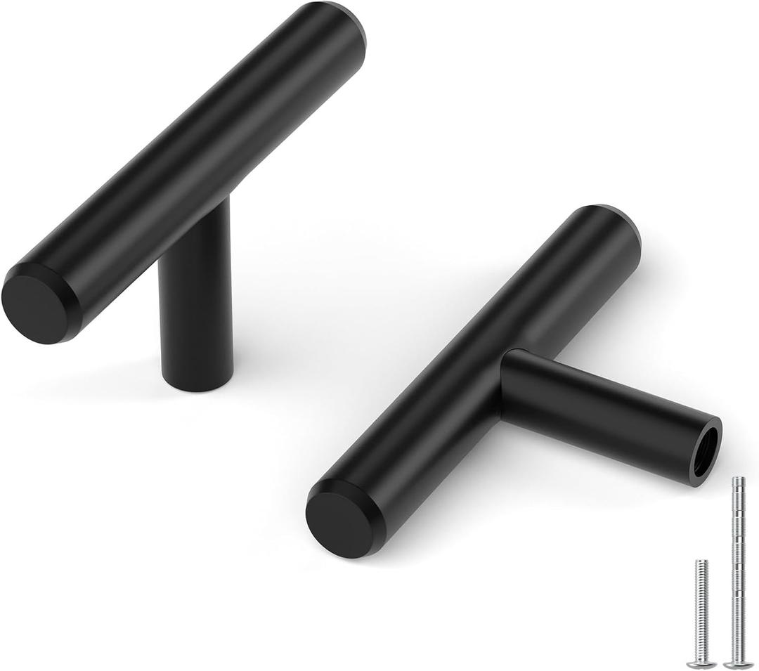 homdiy 10 Pack Solid Cabinet Knobs Black Dresser Knobs Single Hole Drawer Knobs Black Kitchen Hardware for Dresser Drawer