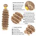 Ash Blonde Bundles Human Hair Color #22 Deep Wave Bundles 22 24 26 Inch Niegmeag Brazilian Virgin Soft and Silky Remy Hair Extensions Ash Blonde Deep Wave Bundle