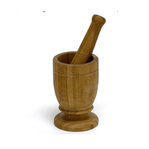 IMUSA USA Large Bamboo Mortar and Pestle, Brown