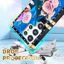 Loheckle for Samsung Galaxy S24 Ultra Case for Women Girls Teens Designer Cute Cases with Ring Stand Holder and Lanyard Stylish Aesthetics Peony Luxury Cover for S24 Ultra