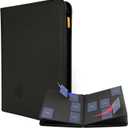 Card Guardian - 9 Pocket Premium Black Card Binder with Zipper for 360 Cards - Trading card binder with Side Loading Pockets for Trading Card Games -TCG Binder (Black)