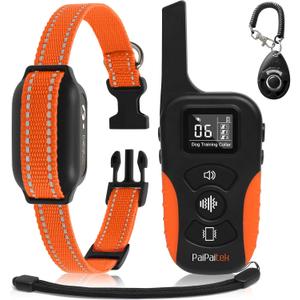 PaiPaitek Dog Vibration Collar with Controller No Shock, 3300ft Waterproof Training Dog Collar Beep and Vibrate Only, Security Lock & Rechargeable Vibrating Collar for Dogs 5-120 lbs - No Prongs