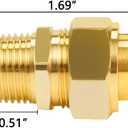 1/2" NPT Brass Pipe Fittings Male Threaded Hex Nipple Brass Tone NPT Male Thread Pipe used for 1/2in Gas Pipe Pack of 2