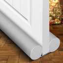 Holikme Door Draft Stopper Door Sweep Weather Stripping Noise Blocker Window Breeze Blocker Adjustable Draft Door Closers, Grey (36 inch, Gray)