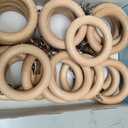 Beechwood Curtain Rings with Clips,Farmhouse Drapery Clips 1.81 Inner Diameter for 1.1-1.5-inch Rods (24, Inner Dia 1.81 in)